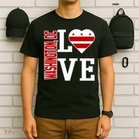 Funny Gift Love Washington D C With Washington D C Flag In A Heart  T-Shirt thumb 6