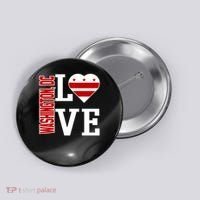 Funny Gift Love Washington D C With Washington D C Flag In A Heart  Button thumb 0