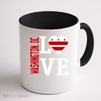 Funny Gift Love Washington D C With Washington D C Flag In A Heart  Coffee Mug thumb 1
