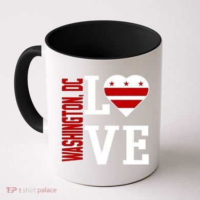 Funny Gift Love Washington D C With Washington D C Flag In A Heart  Coffee Mug