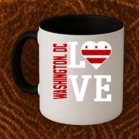 Funny Gift Love Washington D C With Washington D C Flag In A Heart  Coffee Mug thumb 2