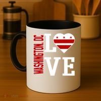 Funny Gift Love Washington D C With Washington D C Flag In A Heart  Coffee Mug thumb 4