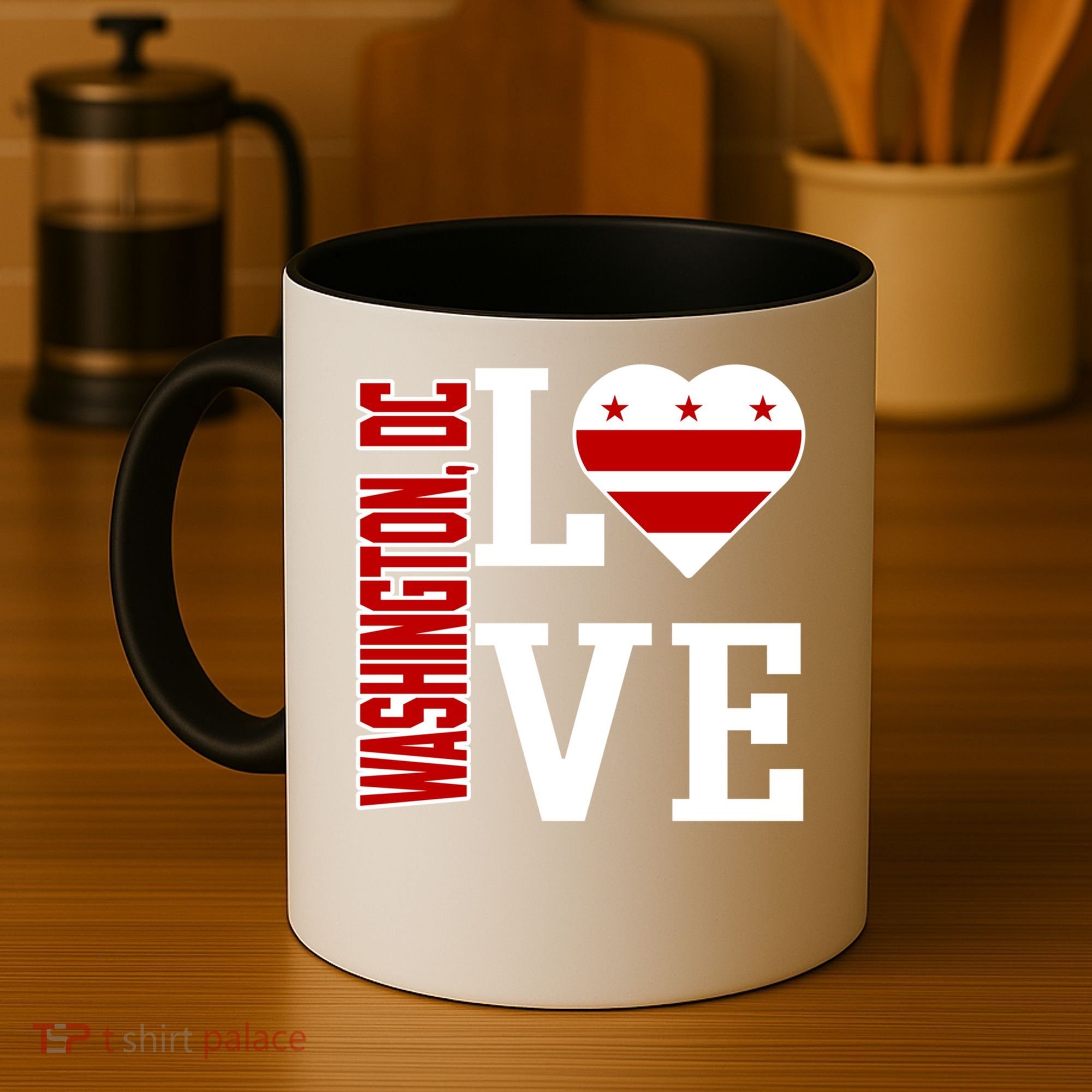 Funny Gift Love Washington D C With Washington D C Flag In A Heart  Coffee Mug