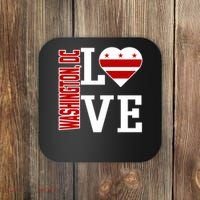 Funny Gift Love Washington D C With Washington D C Flag In A Heart  Coaster thumb 0