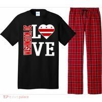 Funny Gift Love Washington D C With Washington D C Flag In A Heart  Pajama Set thumb 0