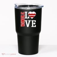 Funny Gift Love Washington D C With Washington D C Flag In A Heart  Tumbler thumb 0