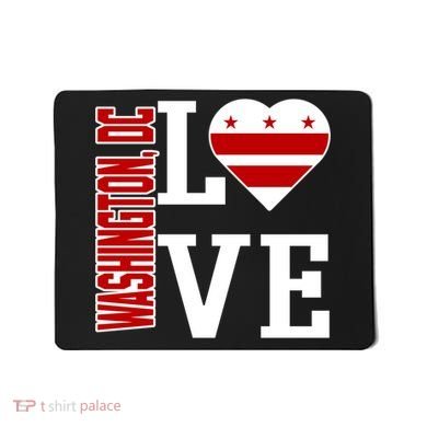 Funny Gift Love Washington D C With Washington D C Flag In A Heart  Mousepad