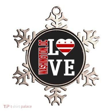 Funny Gift Love Washington D C With Washington D C Flag In A Heart  Ornament