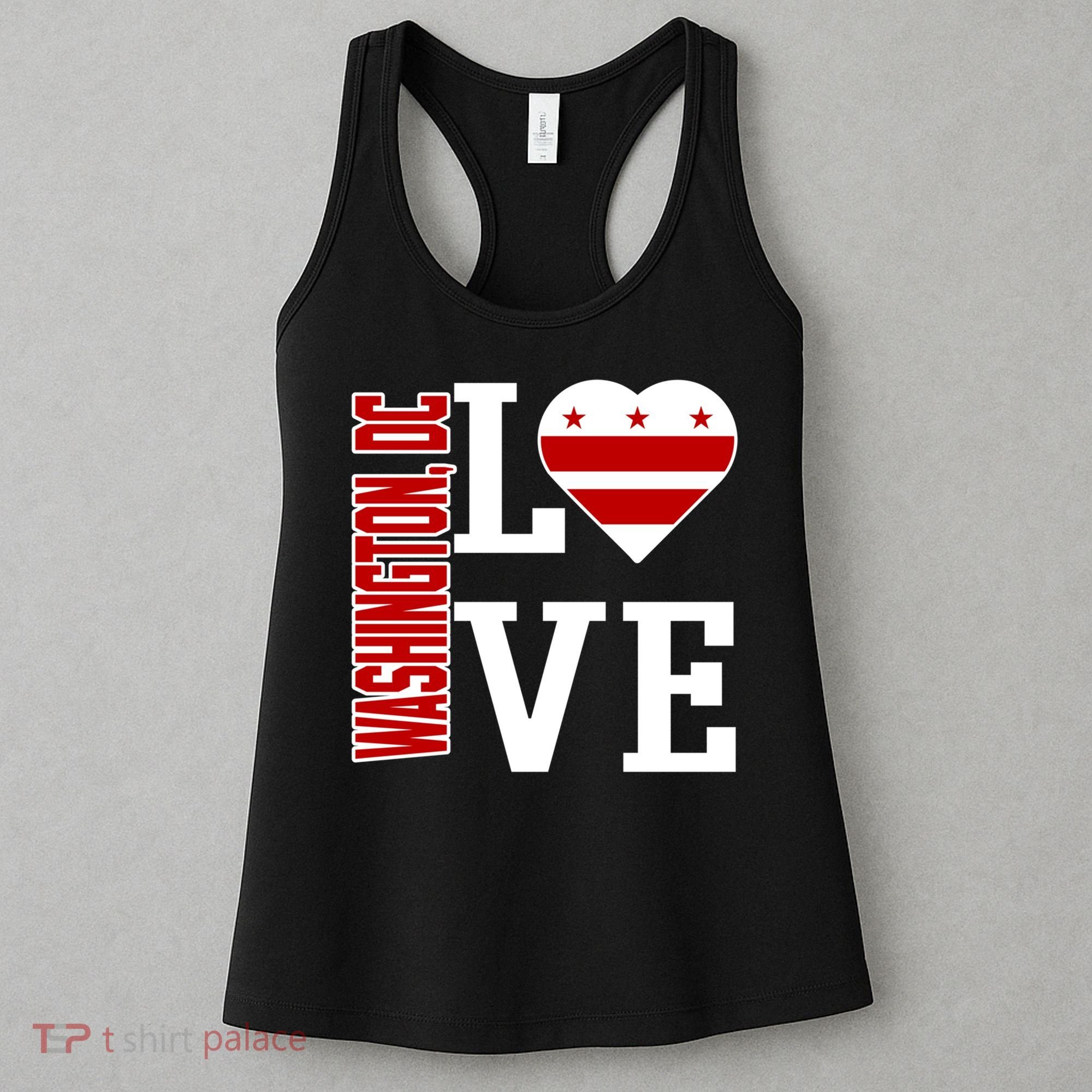 Funny Gift Love Washington D C With Washington D C Flag In A Heart  Women's Tank Top
