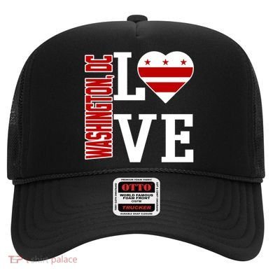 Funny Gift Love Washington D C With Washington D C Flag In A Heart  Hat