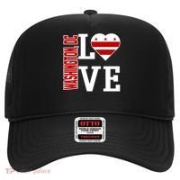 Funny Gift Love Washington D C With Washington D C Flag In A Heart  Hat thumb 0