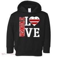 Funny Gift Love Washington D C With Washington D C Flag In A Heart  Toddler Hoodie thumb 0