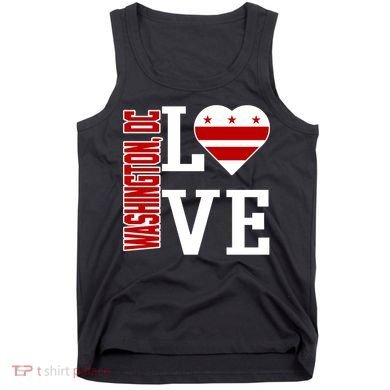 Funny Gift Love Washington D C With Washington D C Flag In A Heart  Tank Top