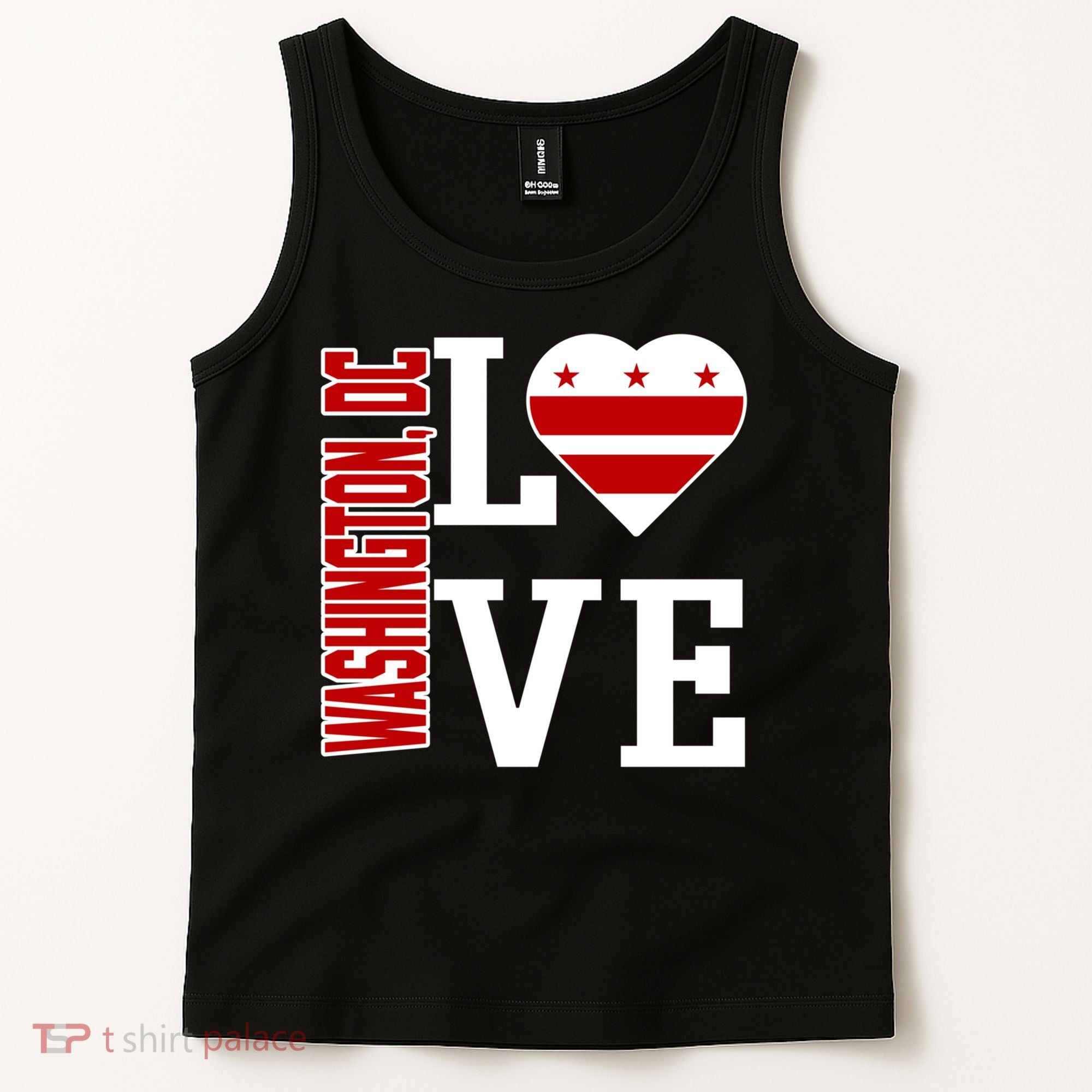 Funny Gift Love Washington D C With Washington D C Flag In A Heart  Tank Top