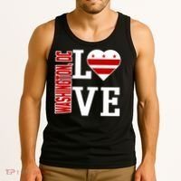 Funny Gift Love Washington D C With Washington D C Flag In A Heart  Tank Top thumb 3
