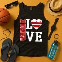 Funny Gift Love Washington D C With Washington D C Flag In A Heart  Tank Top thumb 4