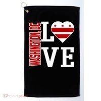 Funny Gift Love Washington D C With Washington D C Flag In A Heart  Golf Towel thumb 0