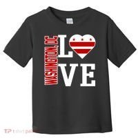 Funny Gift Love Washington D C With Washington D C Flag In A Heart  Toddler T-Shirt thumb 0