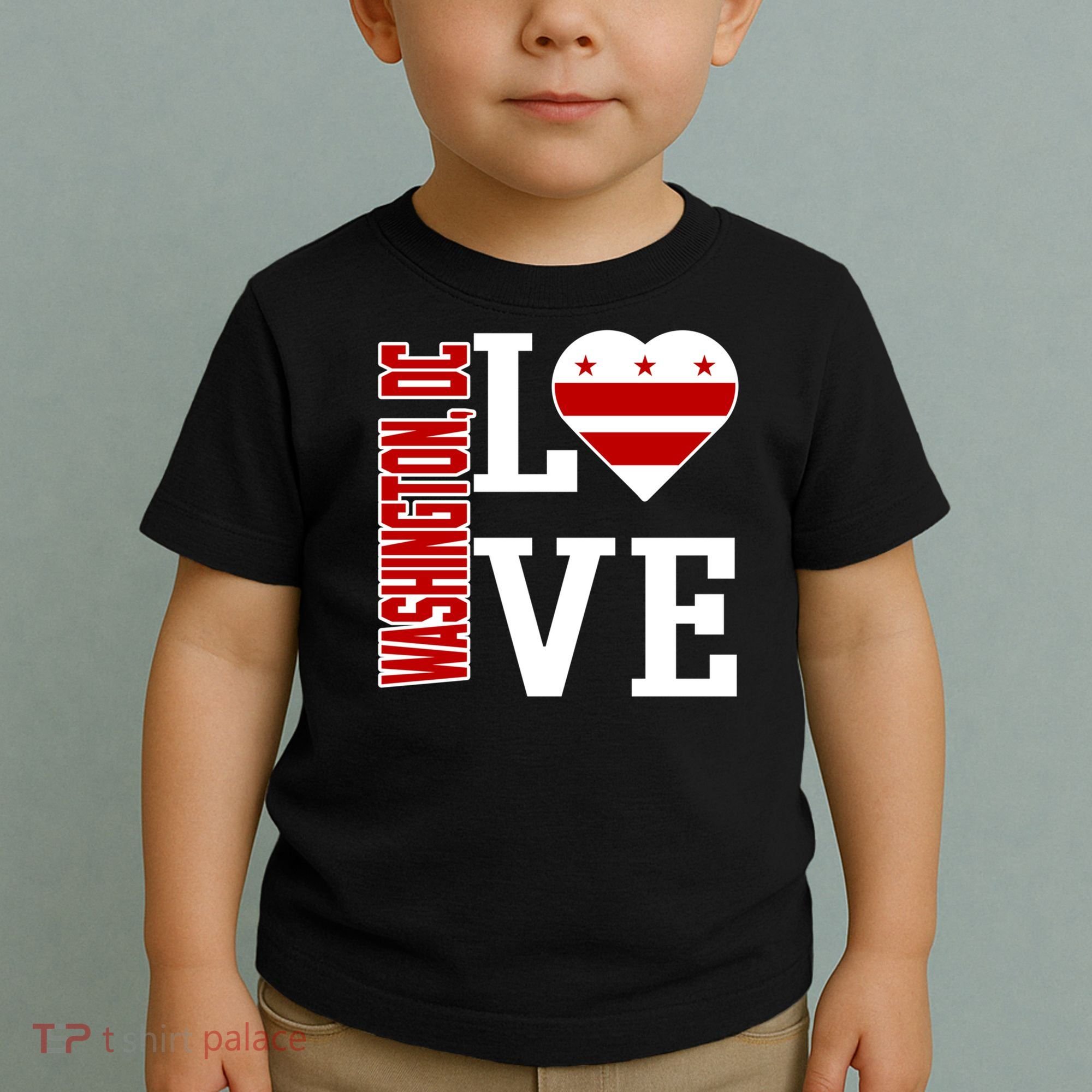 Funny Gift Love Washington D C With Washington D C Flag In A Heart  Toddler T-Shirt