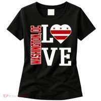 Funny Gift Love Washington D C With Washington D C Flag In A Heart  Women's T-Shirt thumb 0