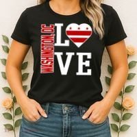 Funny Gift Love Washington D C With Washington D C Flag In A Heart  Women's T-Shirt thumb 2