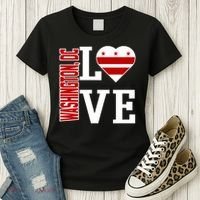 Funny Gift Love Washington D C With Washington D C Flag In A Heart  Women's T-Shirt thumb 3