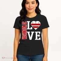 Funny Gift Love Washington D C With Washington D C Flag In A Heart  Women's T-Shirt thumb 4