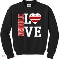 Funny Gift Love Washington D C With Washington D C Flag In A Heart  Kids Sweatshirt thumb 0