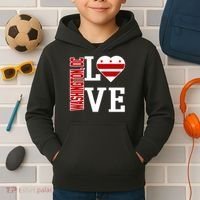Funny Gift Love Washington D C With Washington D C Flag In A Heart  Kids Hoodie thumb 2
