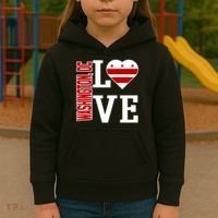 Funny Gift Love Washington D C With Washington D C Flag In A Heart  Kids Hoodie thumb 3