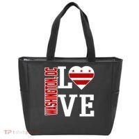 Funny Gift Love Washington D C With Washington D C Flag In A Heart  Tote Bag thumb 0