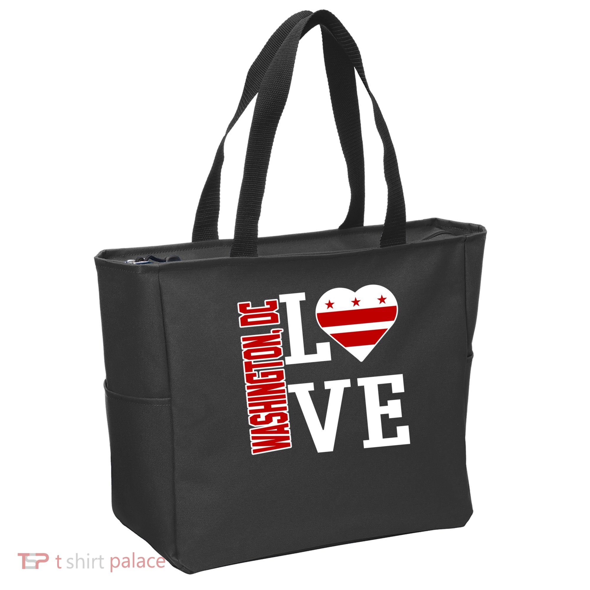 Funny Gift Love Washington D C With Washington D C Flag In A Heart  Tote Bag