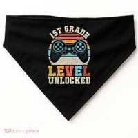 First Grade Level Unlocked Gamer 1st Day Of School Boys USA-Made Doggie Bandana thumb 0