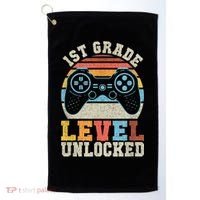 First Grade Level Unlocked Gamer 1st Day Of School Boys Golf Towel thumb 0