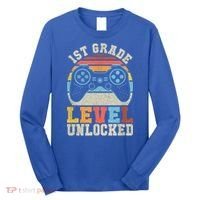 First Grade Level Unlocked Gamer 1st Day Of School Boys Long Sleeve Shirt thumb 0