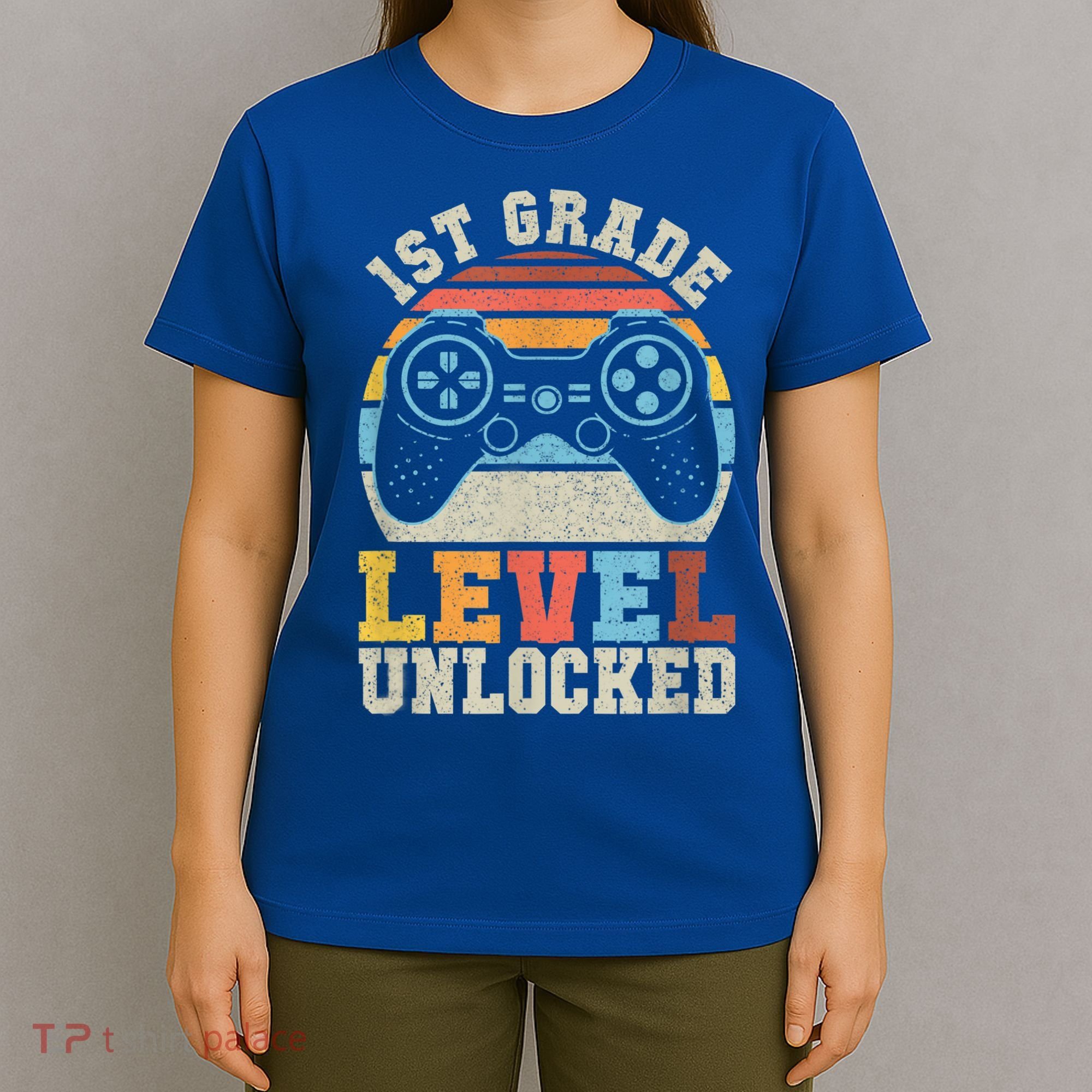 First Grade Level Unlocked Gamer 1st Day Of School Boys T-Shirt