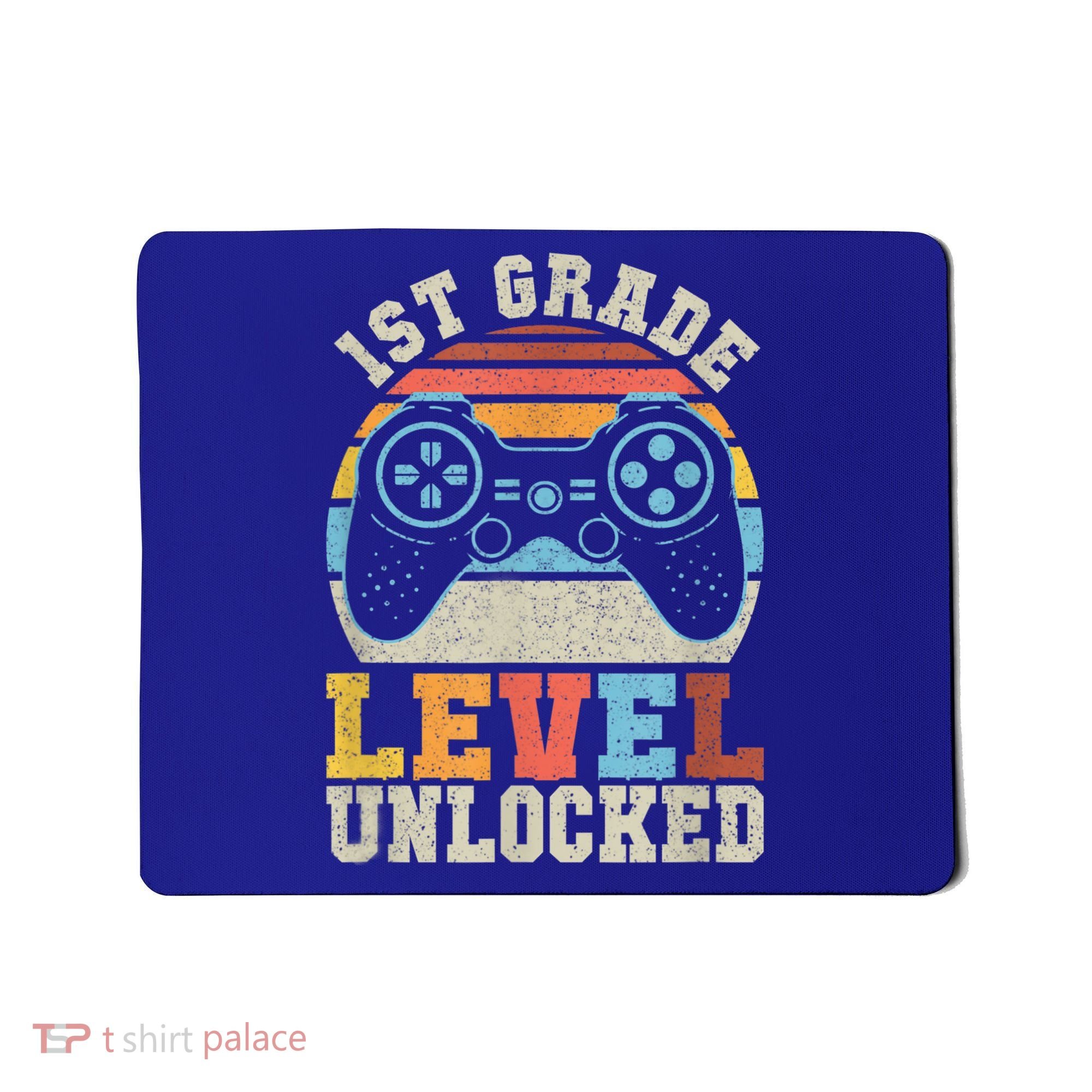 First Grade Level Unlocked Gamer 1st Day Of School Boys Mousepad