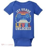 First Grade Level Unlocked Gamer 1st Day Of School Boys Baby Bodysuit thumb 0