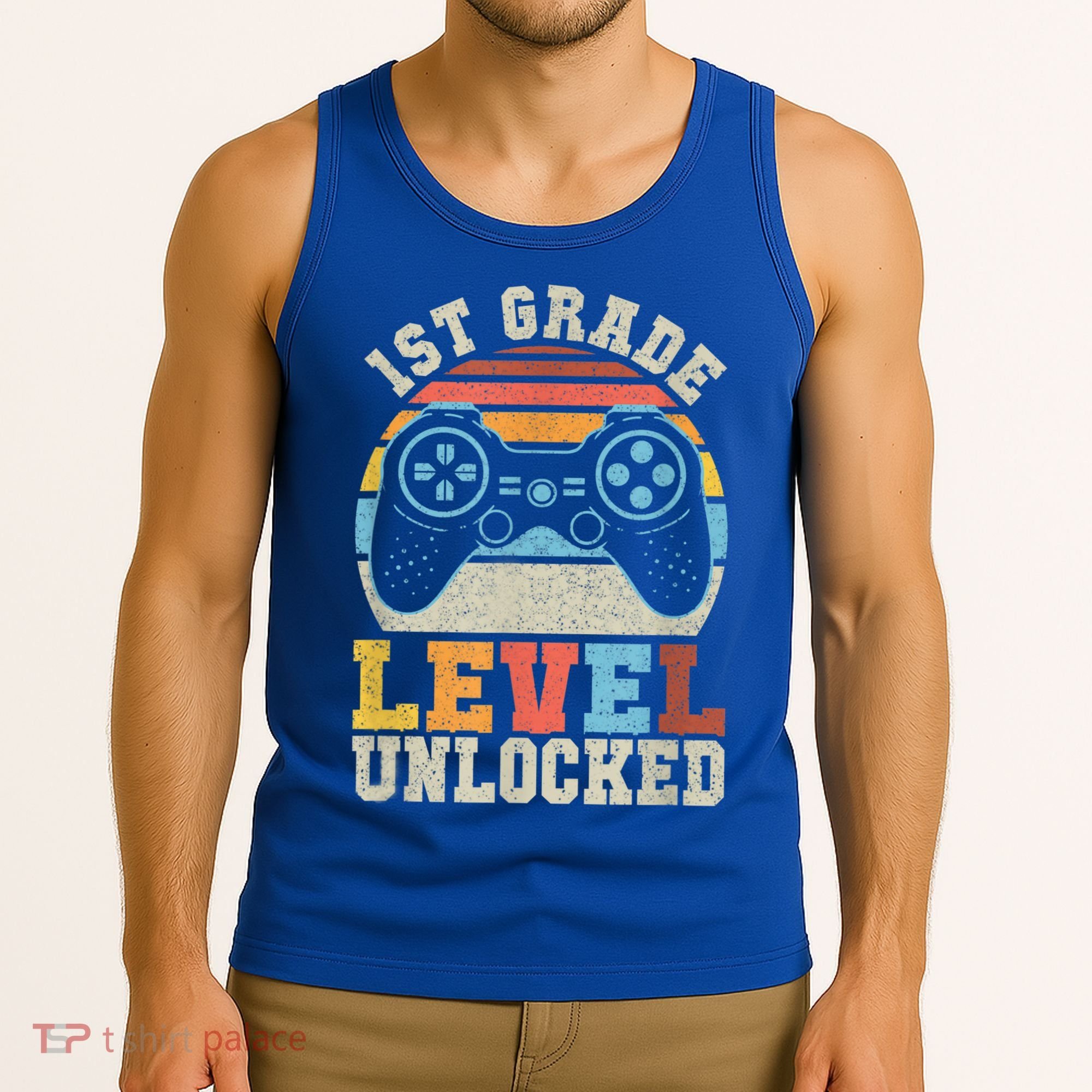 First Grade Level Unlocked Gamer 1st Day Of School Boys Tank Top