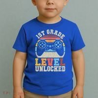 First Grade Level Unlocked Gamer 1st Day Of School Boys Toddler T-Shirt thumb 2