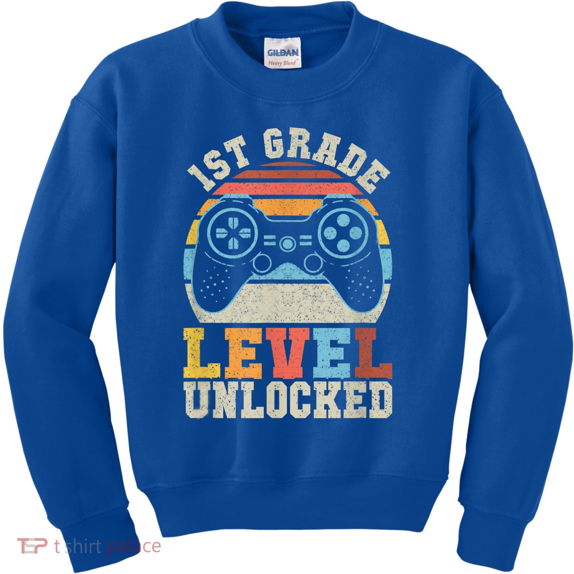 First Grade Level Unlocked Gamer 1st Day Of School Boys Kids Sweatshirt