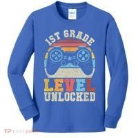 First Grade Level Unlocked Gamer 1st Day Of School Boys Kids Long Sleeve Shirt thumb 0