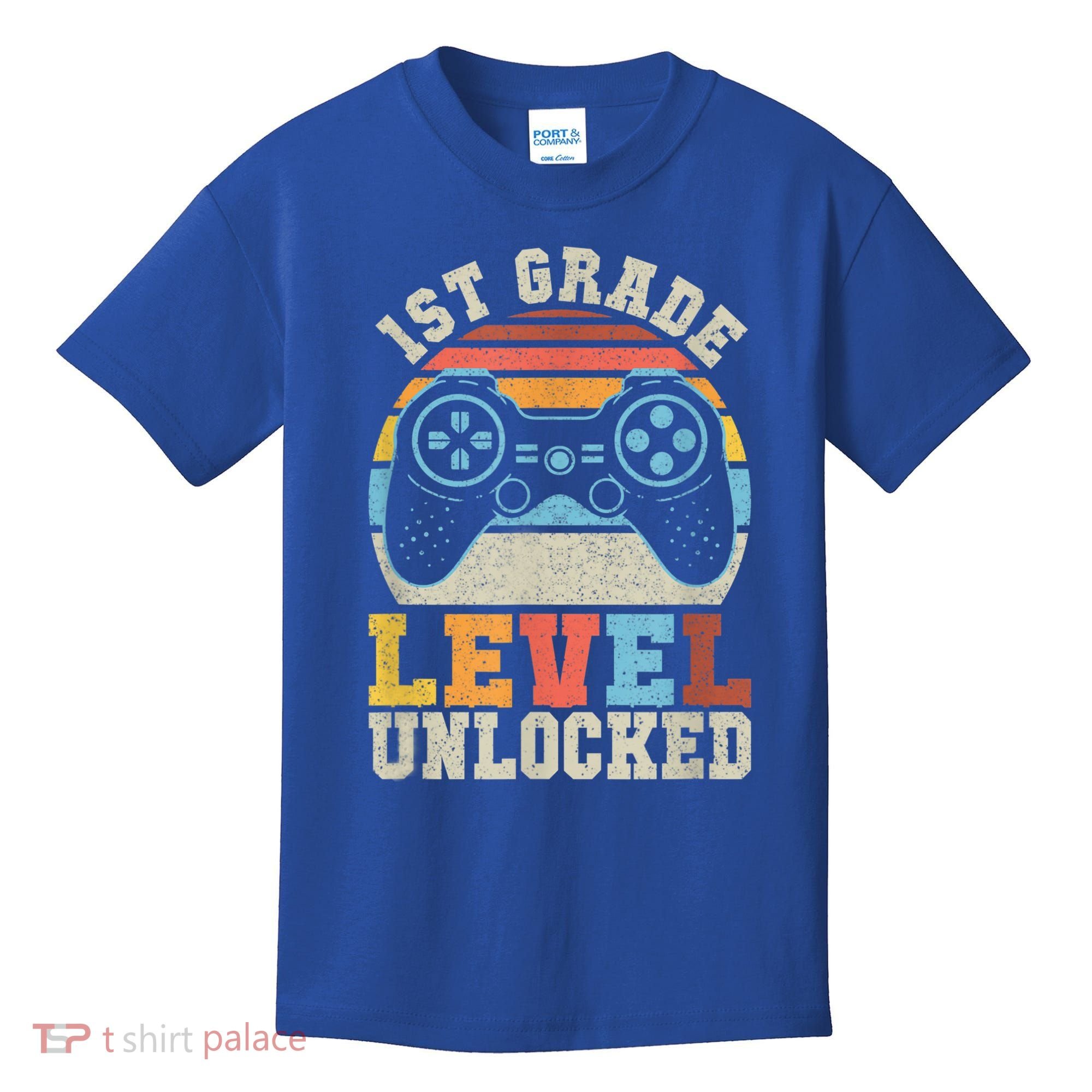 First Grade Level Unlocked Gamer 1st Day Of School Boys Kids T-Shirt