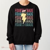 Fourth Grade Lightning Bolt Pencil Retro Teacher Women's Sweatshirt thumb 0
