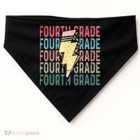 Fourth Grade Lightning Bolt Pencil Retro Teacher USA-Made Doggie Bandana thumb 0