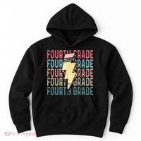 Fourth Grade Lightning Bolt Pencil Retro Teacher Hoodie thumb 0