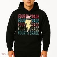 Fourth Grade Lightning Bolt Pencil Retro Teacher Hoodie thumb 2