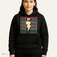 Fourth Grade Lightning Bolt Pencil Retro Teacher Hoodie thumb 5