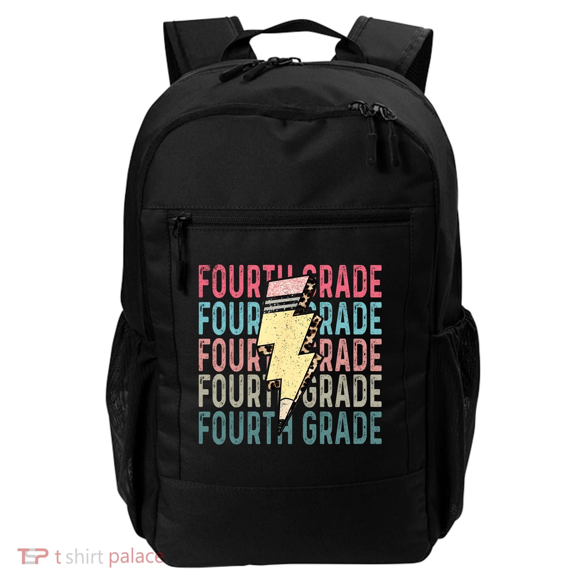 Fourth Grade Lightning Bolt Pencil Retro Teacher Backpack