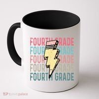 Fourth Grade Lightning Bolt Pencil Retro Teacher Coffee Mug thumb 0